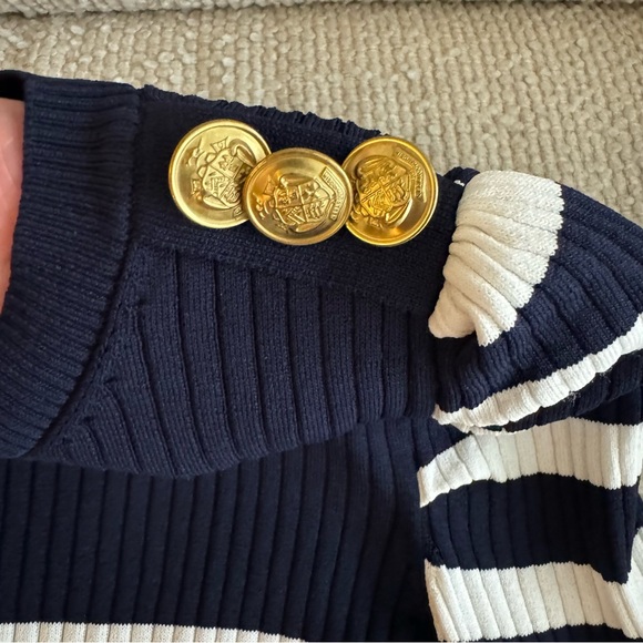 ZARA navy striped crop sweater top - Picture 3 of 5